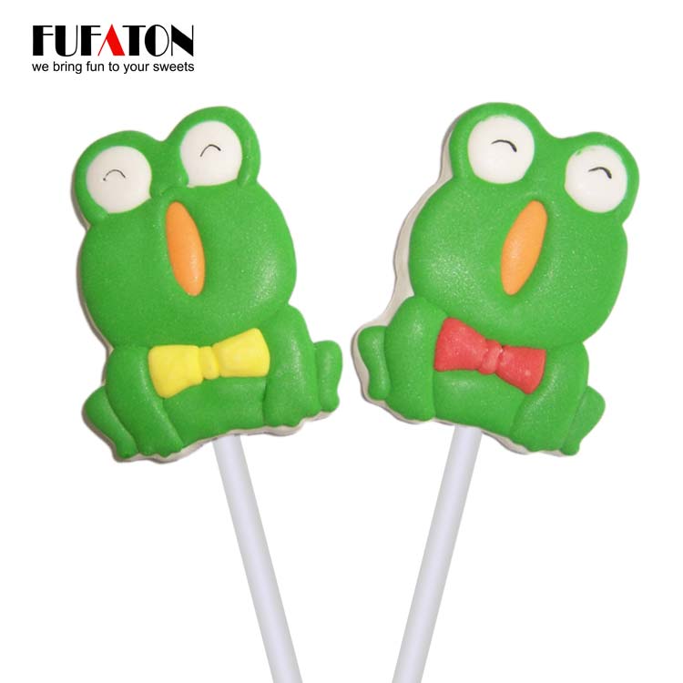 Fruit Flavored Frog Shape marshmallow lollipop Candy