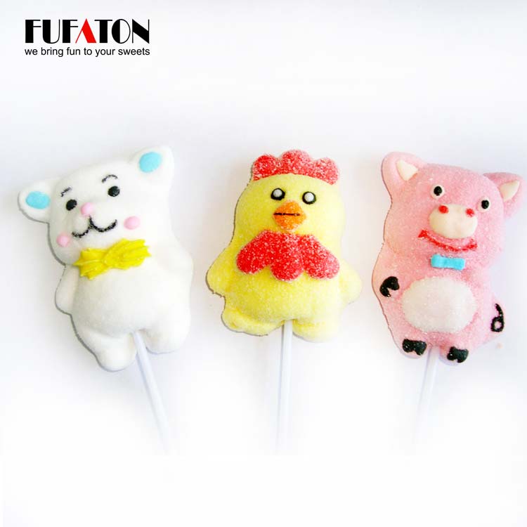 25g Marshmallow Lollipop Candy Shaped Like Animals