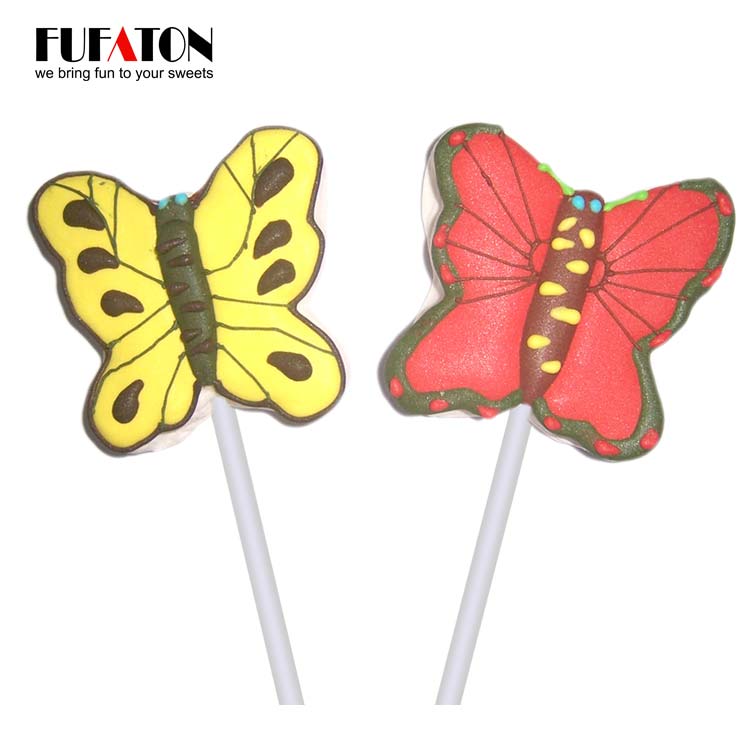 Hand Decorated Butterfly Shaped Marshmallow lollipop Candy