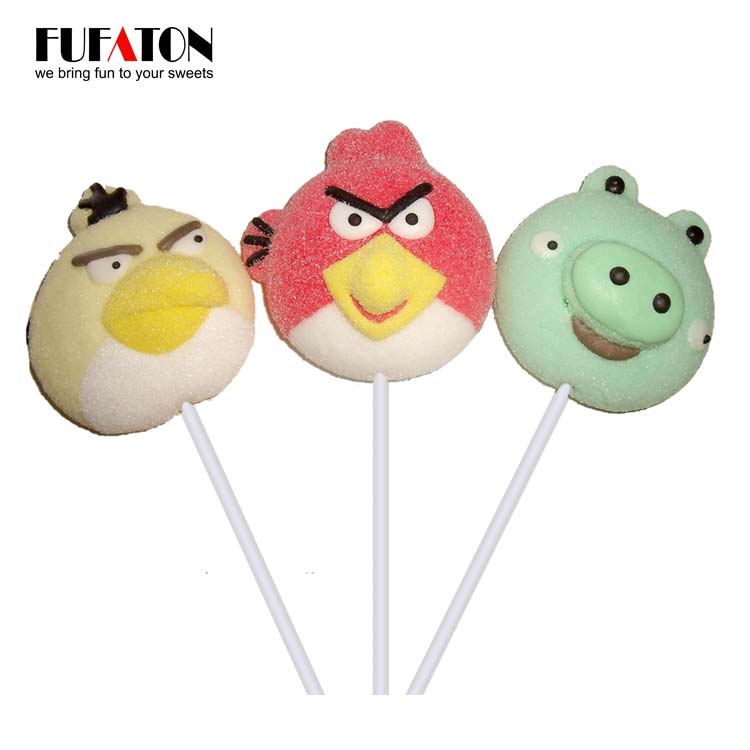 Angry Bird Shaped Marshmallow Lollipop Candy