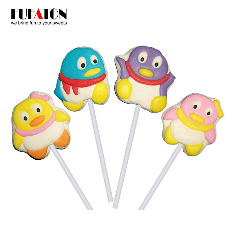 Funny Penguin shaped marshmallow Lollipop Candy