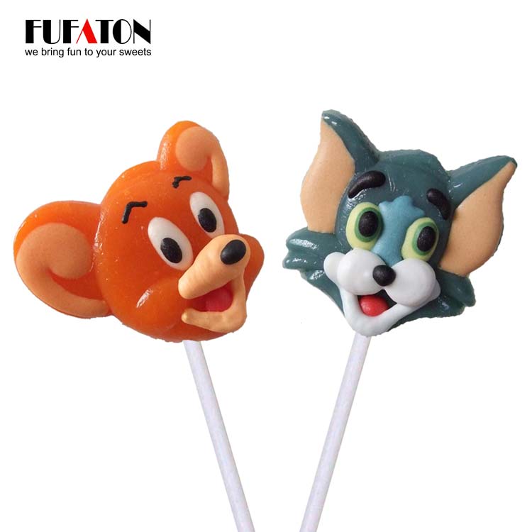 Tom & Jerry shaped hard candy lollipop