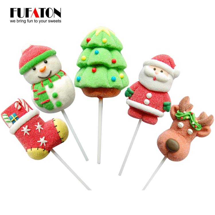 Hand Decorated Christmas Marshmallow Lollipop Candy