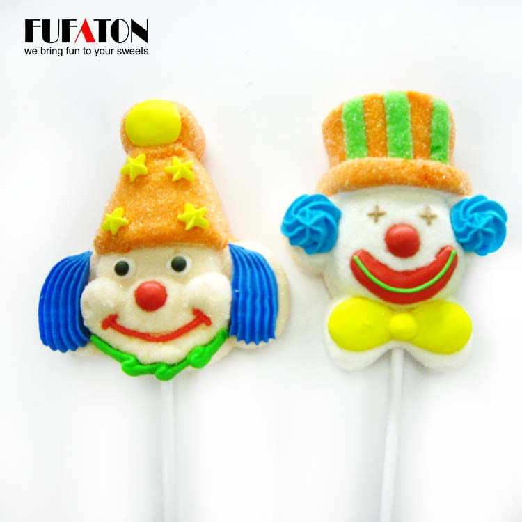 Clown Shaped Mallow Lollipop Candy