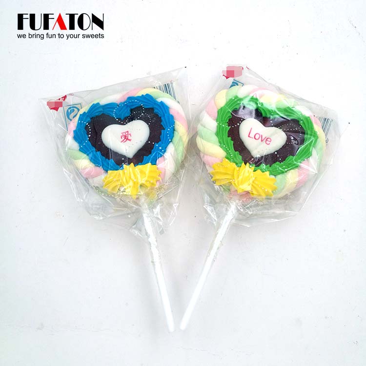 Heart Shaped Jelly marshmallow lollipop for Valentine