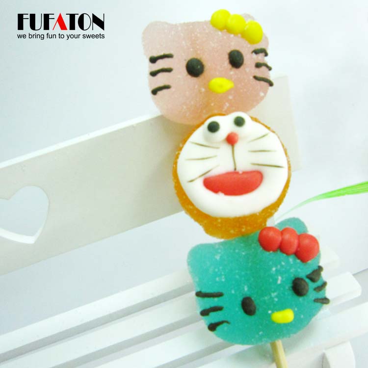 Kitty and cat shaped jelly lollipop candy Kebab