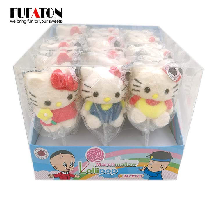 Hello Kitty Shaped marshmallow Lollipop Candy in Display Box