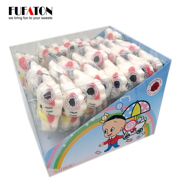 Hello Kitty Shaped marshmallow Lollipop Candy in Display Box