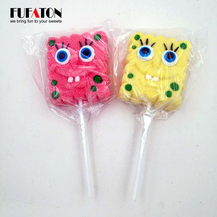 Sponge Bob Shaped Marshmallow Candy Lollipops