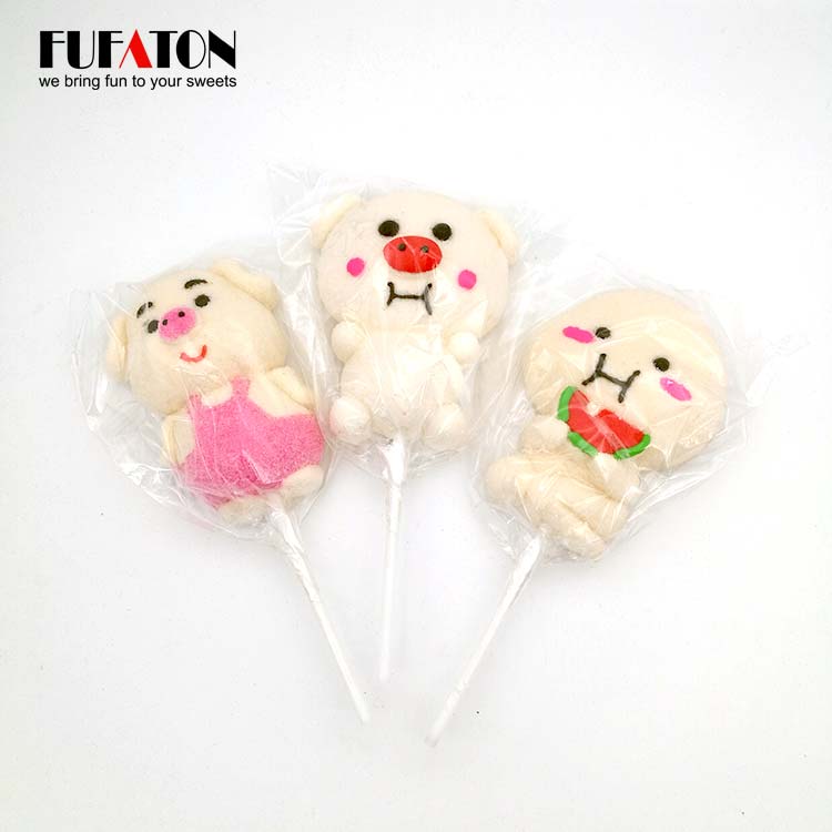 Lovely Piggy Shaped Marshmallow lollipop Candy