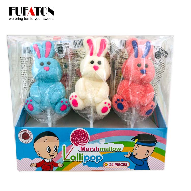 Lovely Rabbit Shaped marshmallow Lollipop Candy