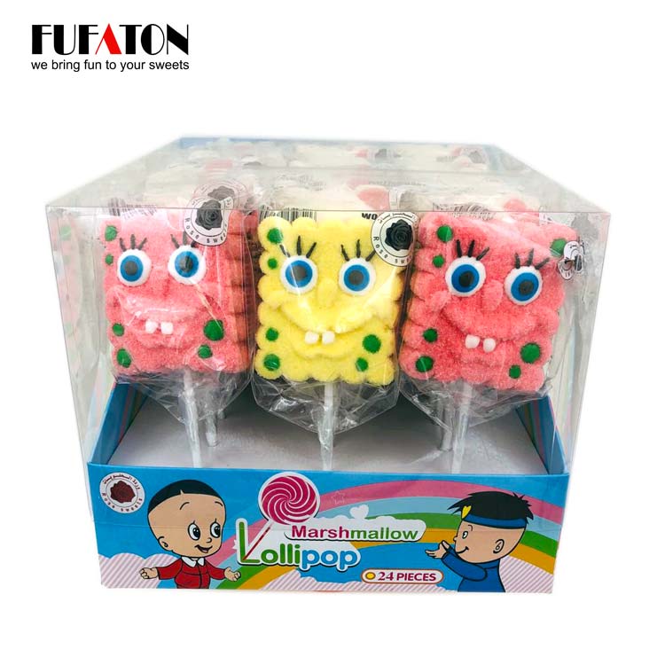 Sponge Bob Shaped Marshmallow Candy Lollipops