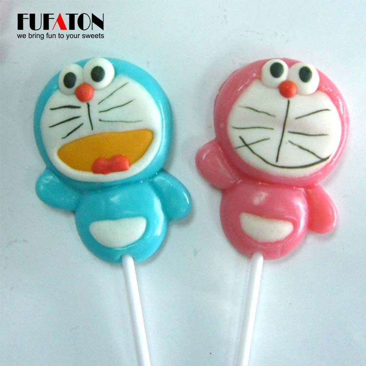 Doraemon shaped candy lollipop for play and eat