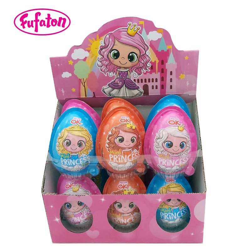 Hot Sale Kids Party chocolate and biscuits Plastic surprise Eggs with different Toys Inside