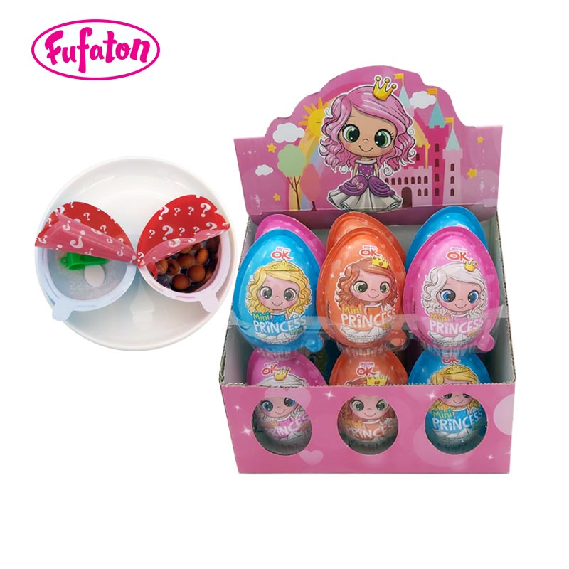 Hot Sale Kids Party chocolate and biscuits Plastic surprise Eggs with different Toys Inside