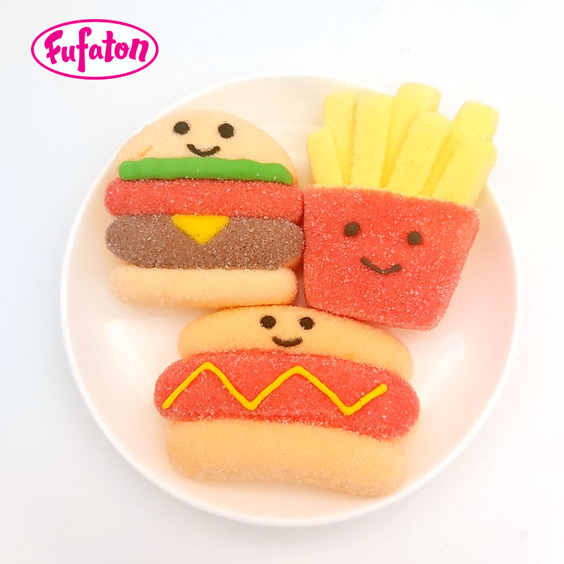 Fast Food Mallow Burger Fries Hot Dog Shaped Marshmallow Candy