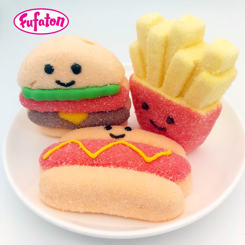 Fast Food Mallow Burger Fries Hot Dog Shaped Marshmallow Candy