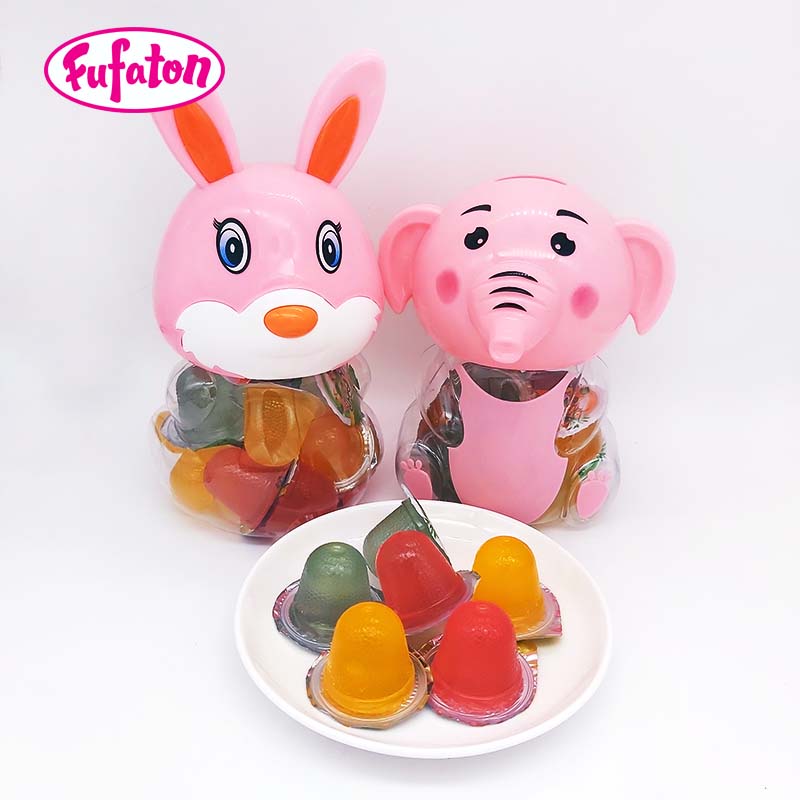 Animal Shaped Jar Delicious Assorted Fruit Fruit Flavored Pudding Jelly Cup