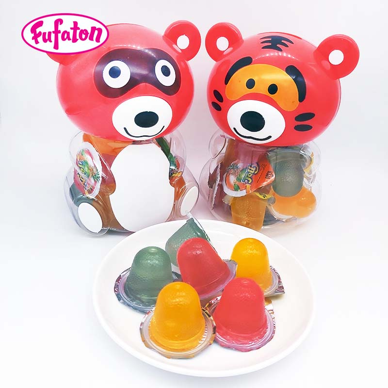 Animal Shaped Jar Delicious Assorted Fruit Fruit Flavored Pudding Jelly Cup