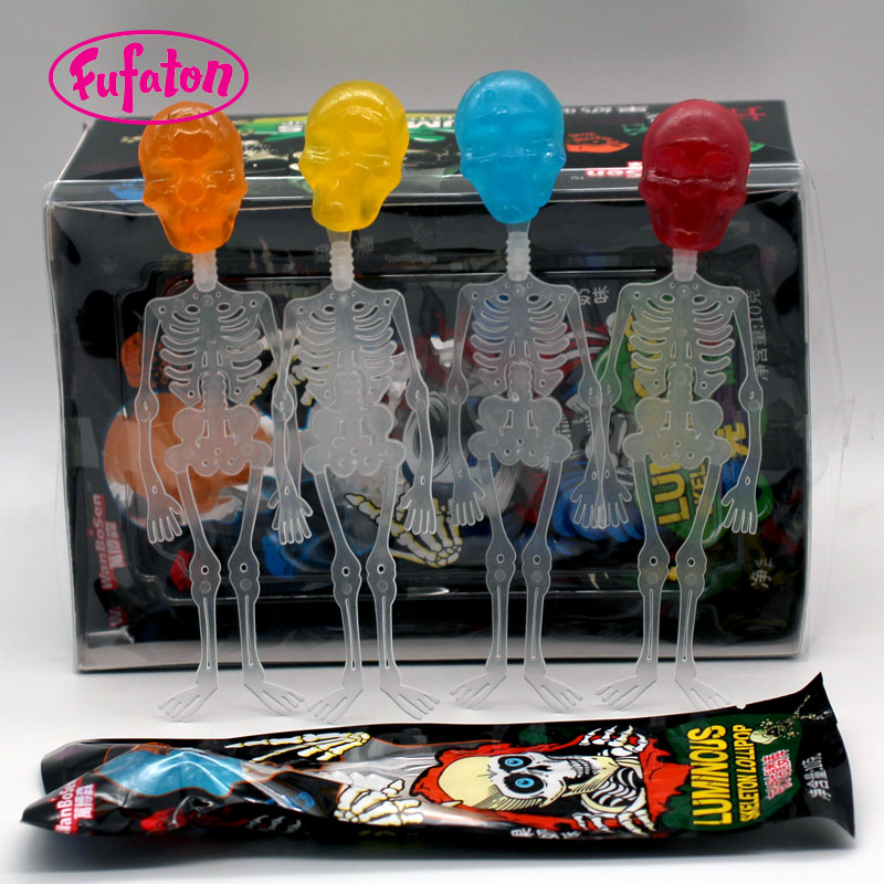 Halloween Scary Luminous Skull Skeleton lollipop Candy