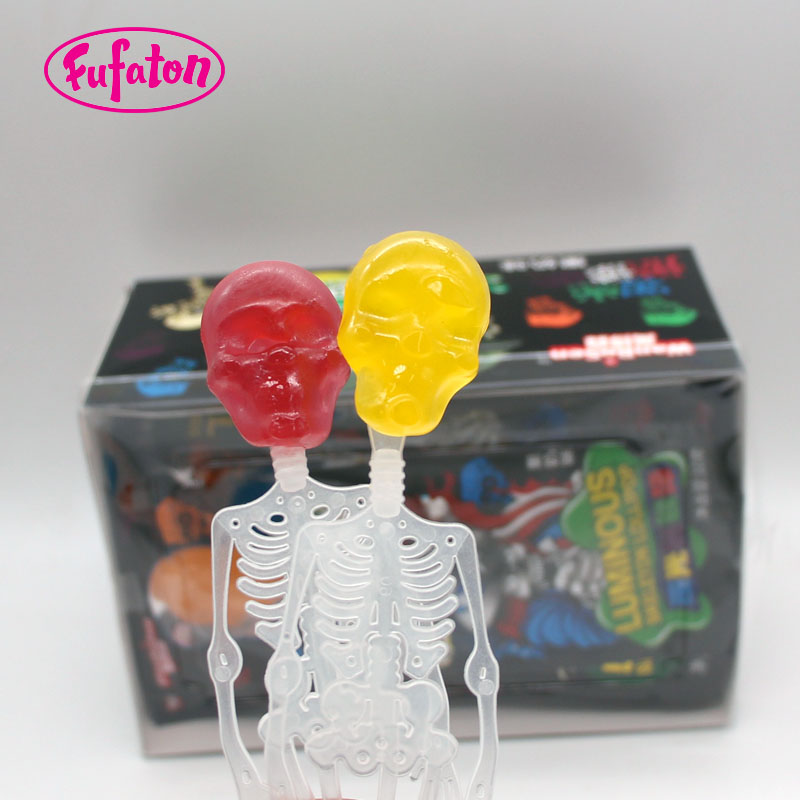 Halloween Scary Luminous Skull Skeleton lollipop Candy