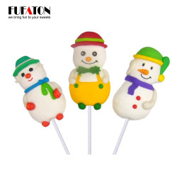 Snowman shaped marshmallow candy lollipops for merry Christmas and Happy New year