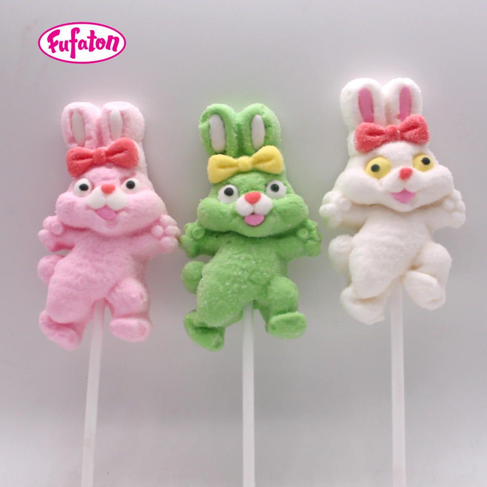Bunny Shaped Marshmallow Lollipop Candy