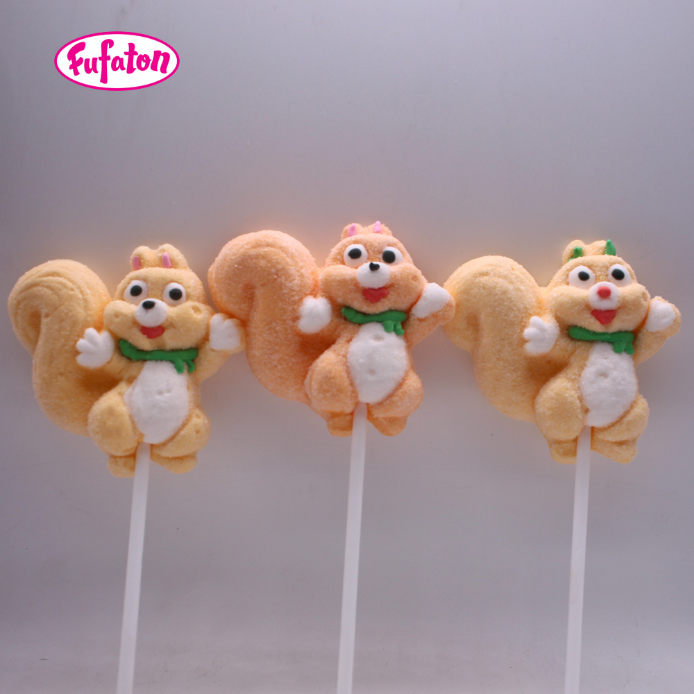 Squirrel Shaped Marshmallow Lollipop Candy Wholesale | Animal Candy Manufacturer