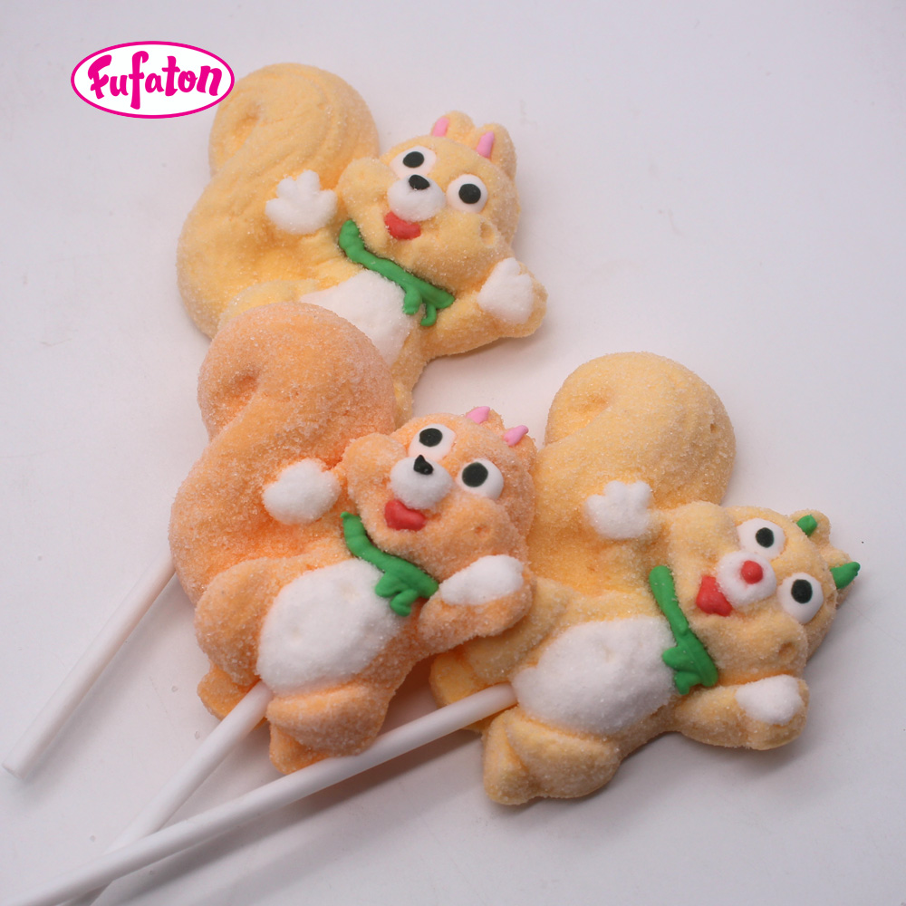 Squirrel Shaped Marshmallow Lollipop Candy Wholesale | Animal Candy Manufacturer