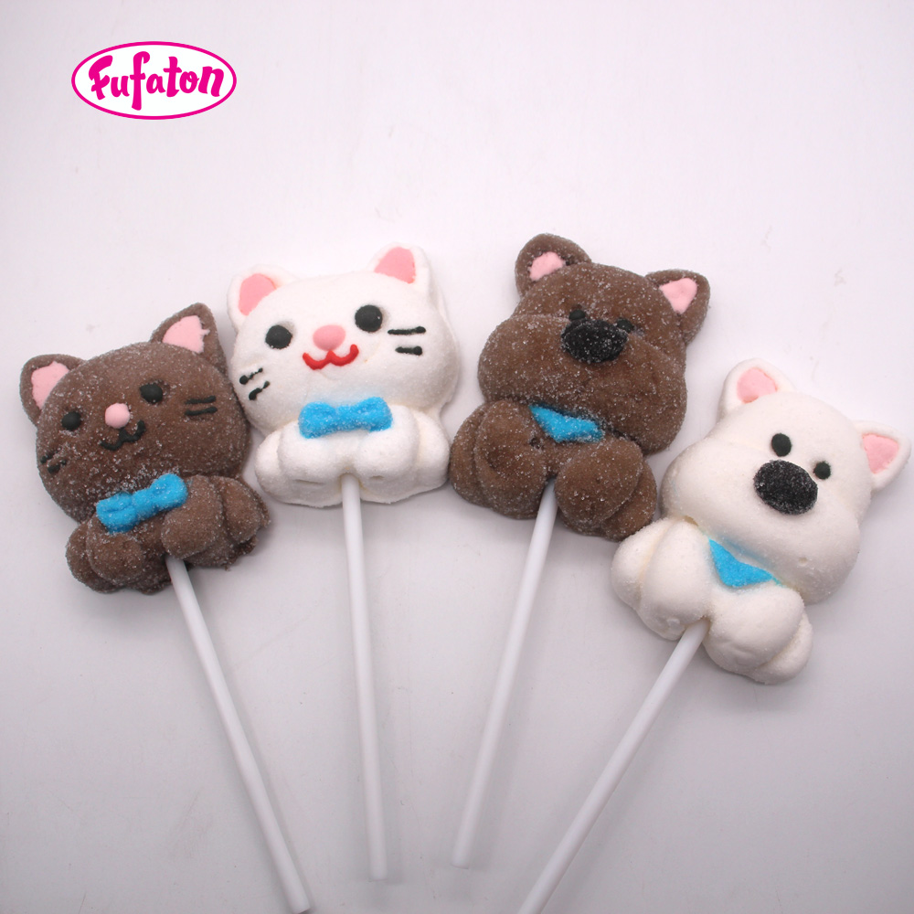 Cute Pet Baby Cat & Puppy Marshmallow Lollipop Wholesale | Animal Candy Manufacturer