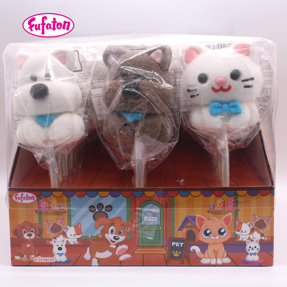Cute Pet Baby Cat & Puppy Marshmallow Lollipop Wholesale | Animal Candy Manufacturer