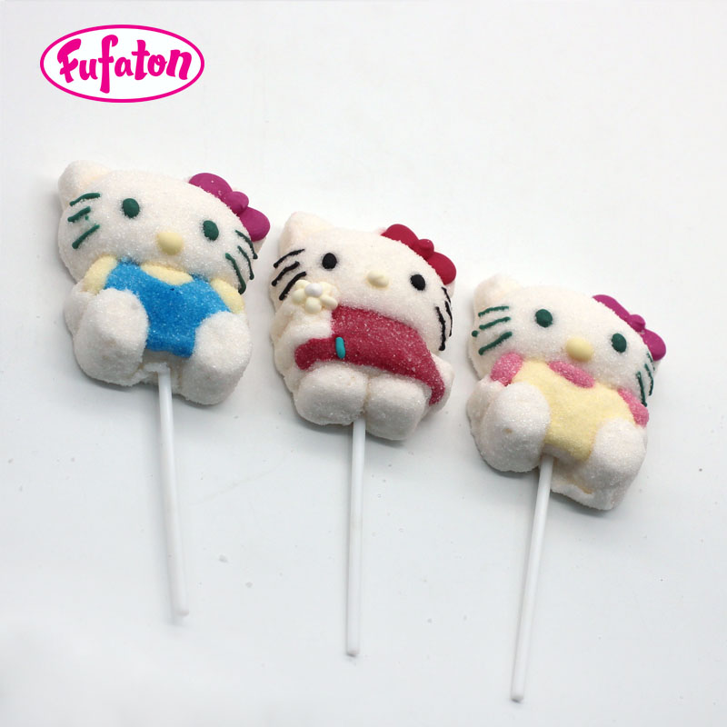 Cute Cat Shaped Marshmallow Lollipop | Novelty Marshmallow Candy Manufacturer & Supplier