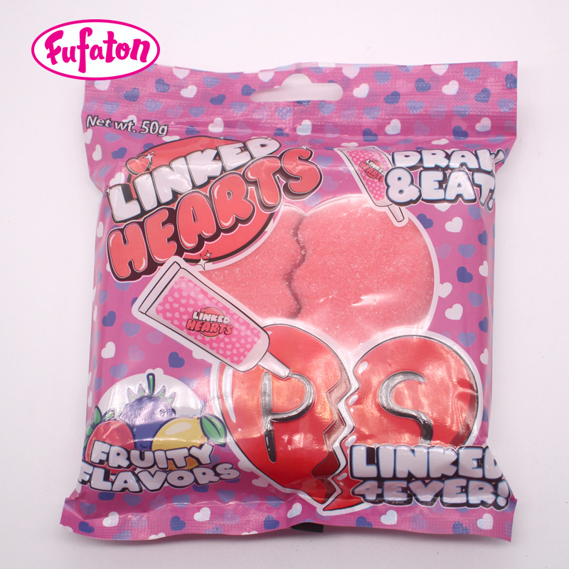 Linked Heart Marshmallow with Jam Wholesale Supplier | Marshmallow Candy Exporter
