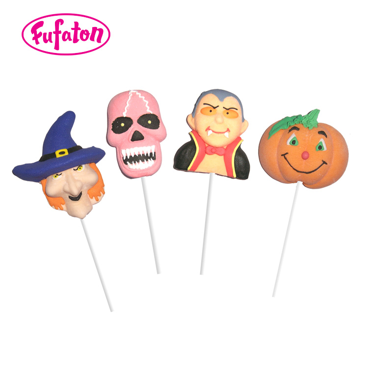 Hand Decorated Marshmallow Lollipop for Halloween