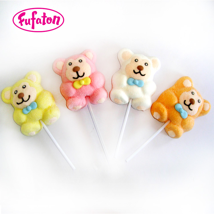 Animal bear shaped marshmallow candy lollipops