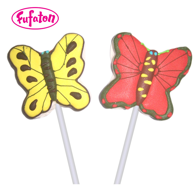 Hand Decorated Butterfly Shaped Marshmallow lollipop Candy