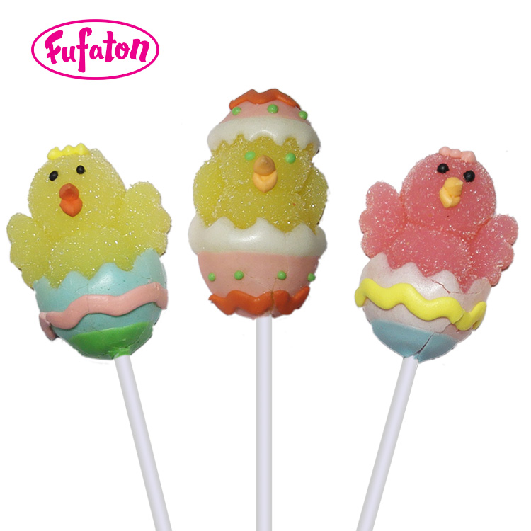 Chicken jelly lollipop out of Eggs for Easter