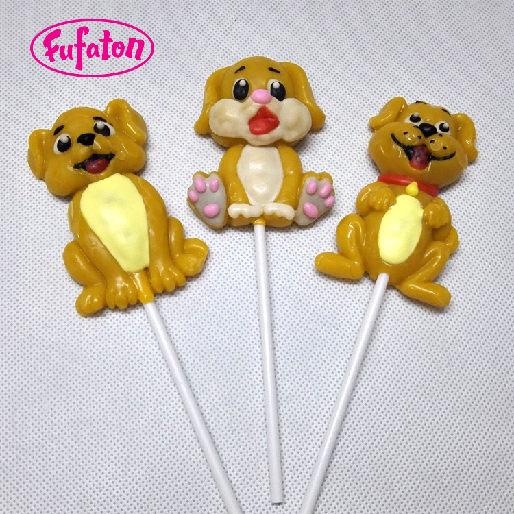 Hand decorated Puppy shape lollypop candy