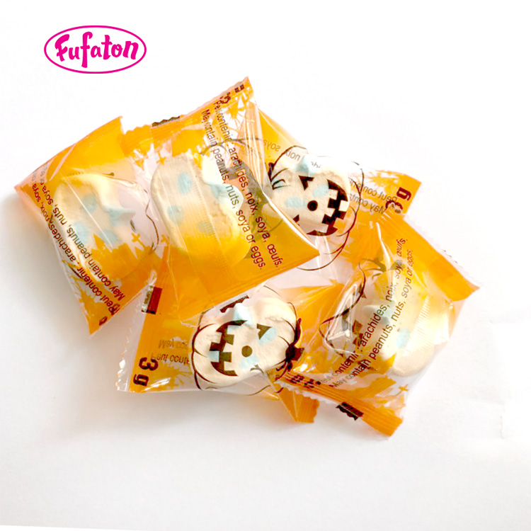 Individually wrapped Halloween marshmallows in pieces