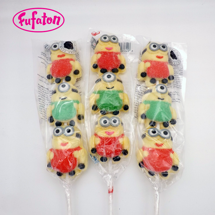 Minions Shaped marshmallow lollipop Kebab Candy