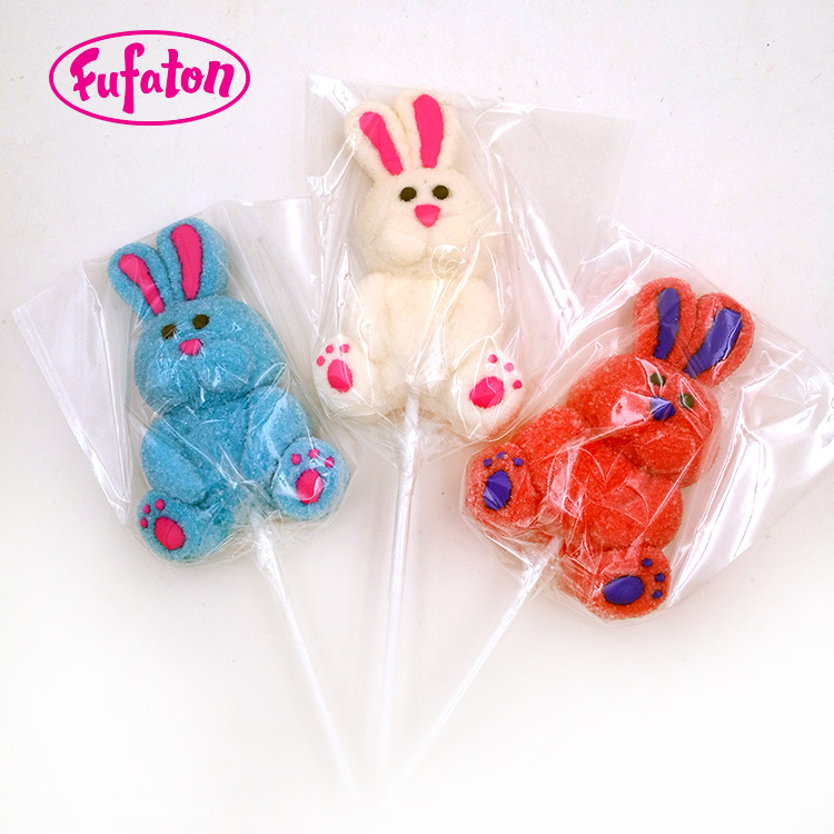 Lovely Rabbit Shaped marshmallow Lollipop Candy