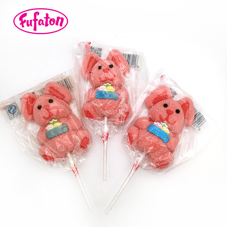 Rabbit Shaped Marshmallow Lollipop Candy