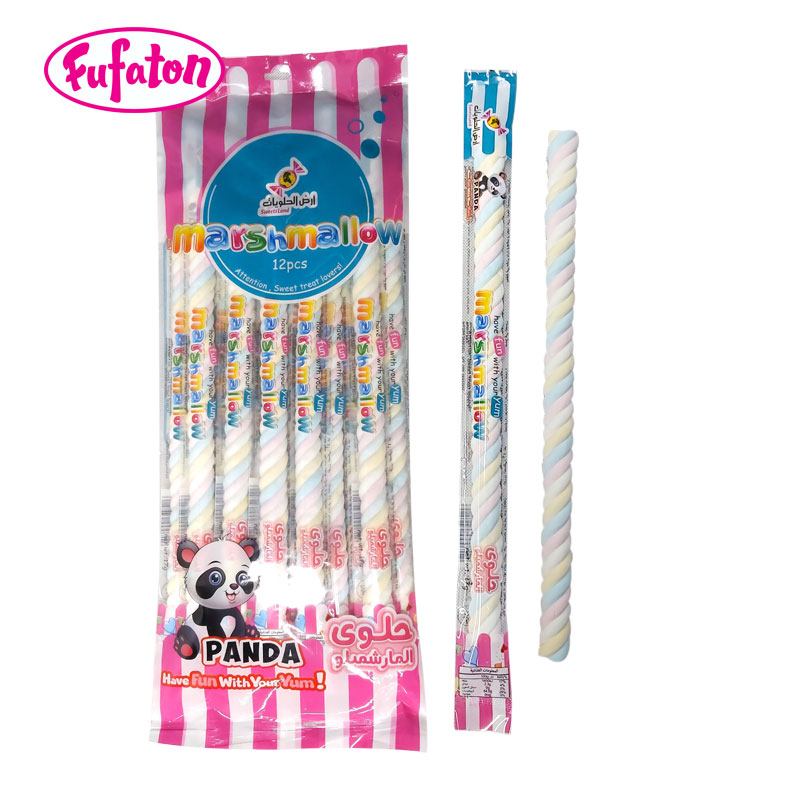 Halal Gelatin Natural Color Long Twist Marshmallow
