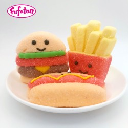 Fast Food Mallow Burger, Fries & Hot Dog Shaped Marshmallow Candy