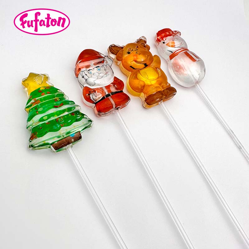 Christmas Shaped Decorated Lollipop Candy Wholesale | Santa Reindeer Snowman Candy Manufacturer