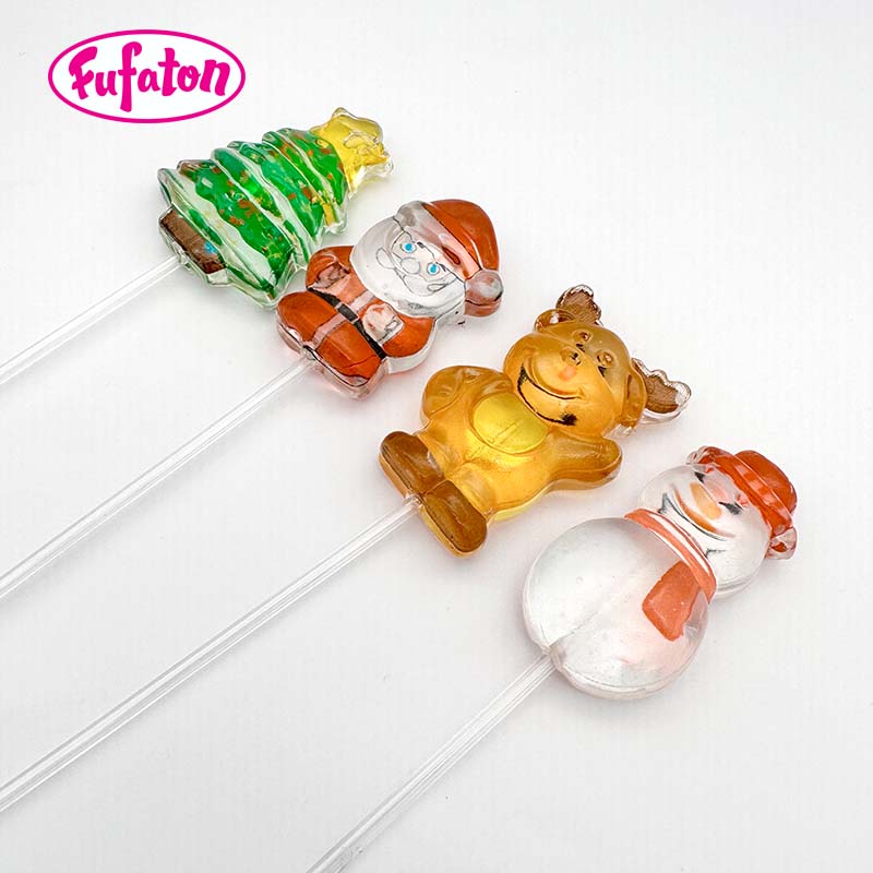 Christmas Shaped Decorated Lollipop Candy Wholesale | Santa Reindeer Snowman Candy Manufacturer