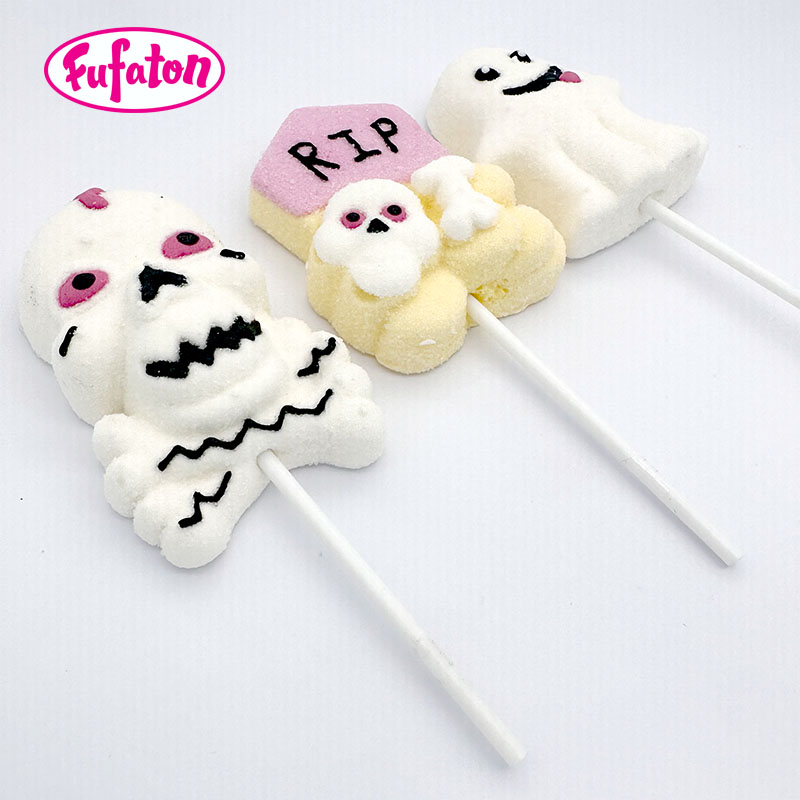 RIP Mummy White Ghost Shaped Halloween Marshmallow Lollipop Candy