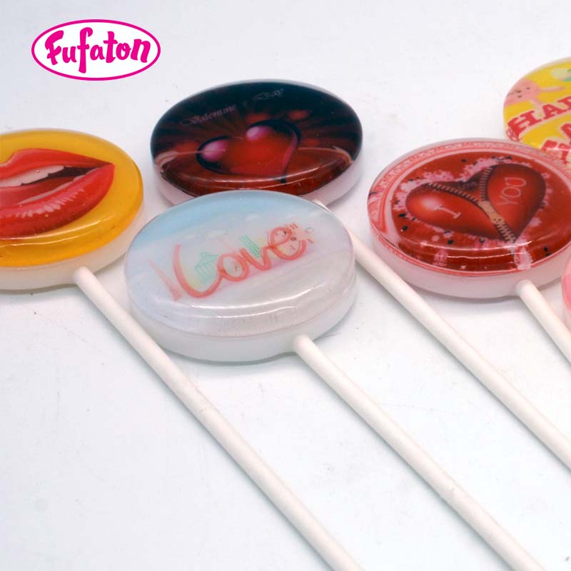 Sugar Free Valentine Image Printing Lollipop Candy Wholesale | Custom Candy Manufacturer