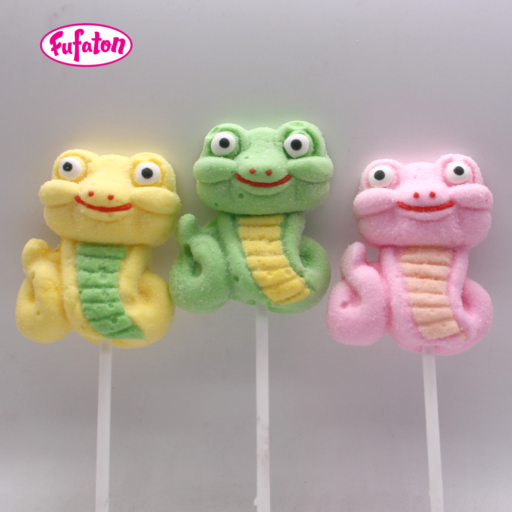 Snake and Snakelet Shaped Marshmallow Lollipop Candy