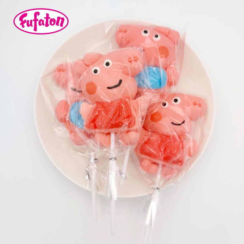 Peppa shaped Marshmallow Candy Lollipops